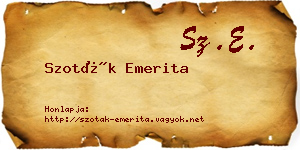 Szoták Emerita névjegykártya